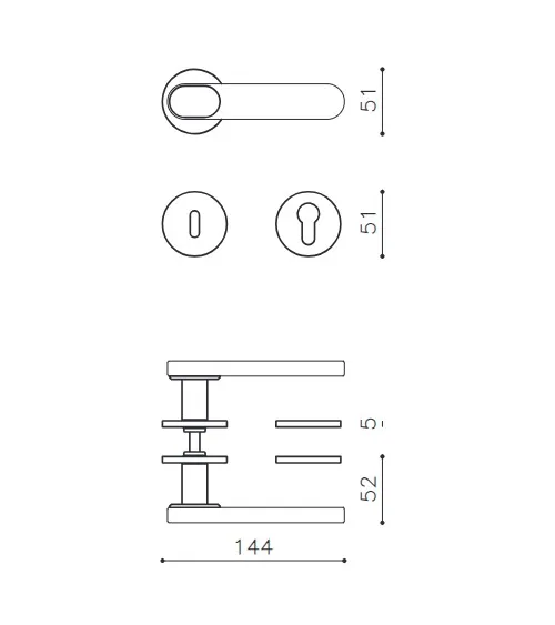 Olivari BLINDO M178 brass door lever handle | MillaPoignees