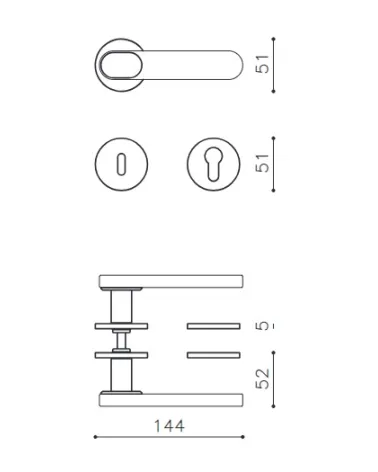 Olivari BLINDO M178 brass door lever handle | MillaPoignees