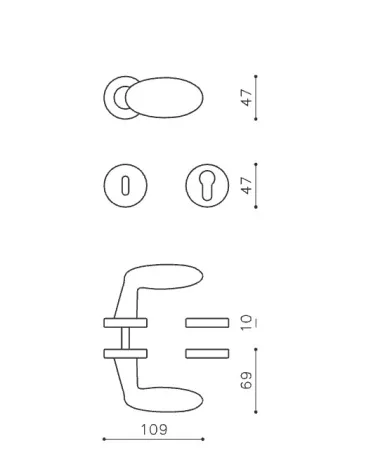 Olivari BLINDO M178 brass door lever handle | MillaPoignees