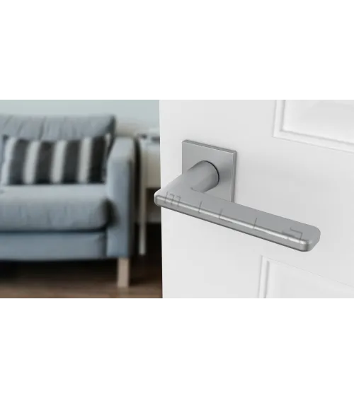 Satin chrome SETIA door handle design handle