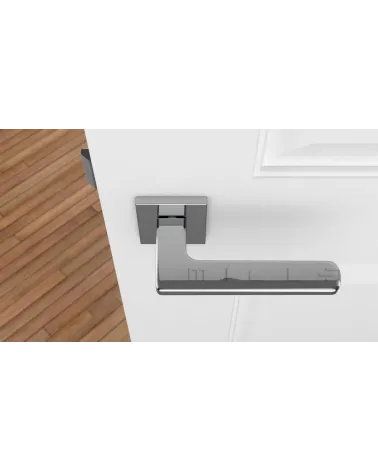 YUKA modern style door handle designer handle top view mounted on a door