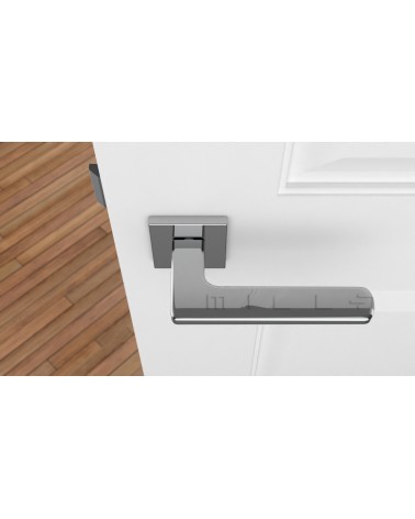 YUKA modern style door handle designer handle top view mounted on a door