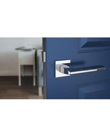 YUKA modern style door handle designer handle front view mounted on a door