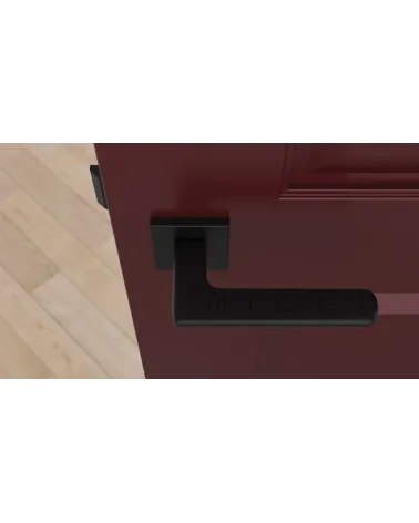 YUKA modern door handle designer handle top view mounted on a door