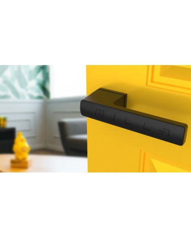 Futuristic BRISA designer door handle mounted on an ajar door