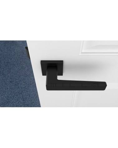 Classic ERICA door handle design hardware top view mounted on a door