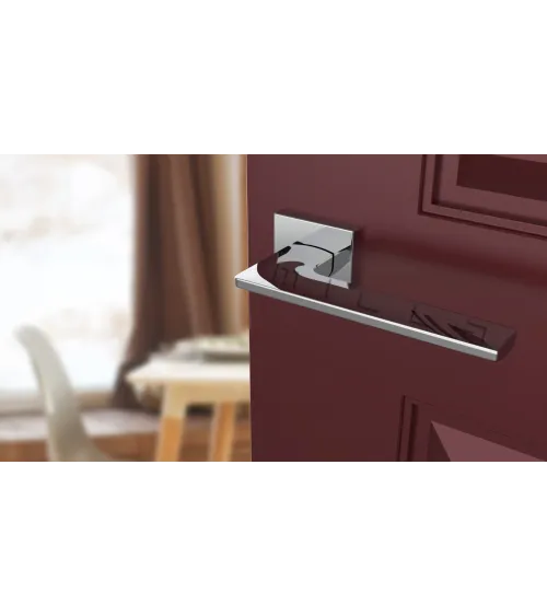 Polished chrome LUNARIA door handle designer handle