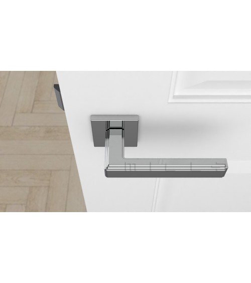 Polished chrome RAFLESIA door handle designer handle