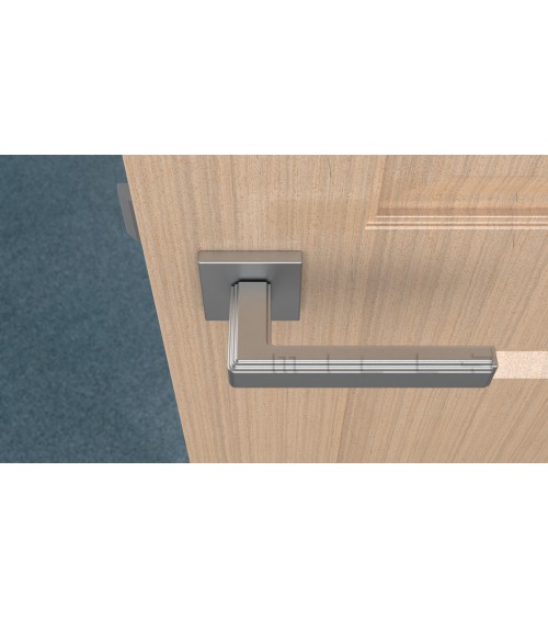 Satin chrome RAFLESIA door handle designer handle