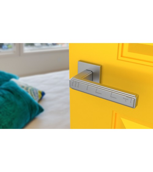 Satin chrome RAFLESIA door handle designer handle