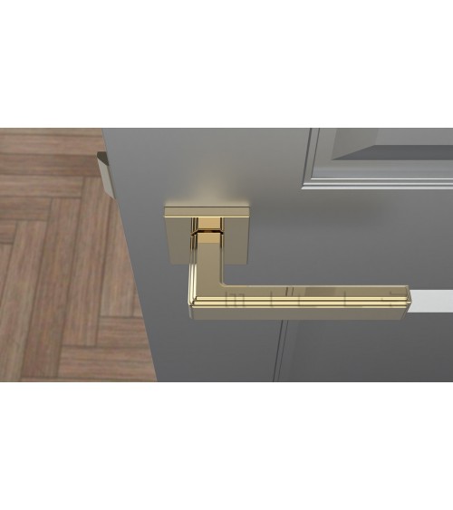 Polished gold RAFLESIA door handle designer handle