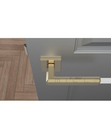 RAFLESIA door handle design handle colour 5 top view mounted on a door