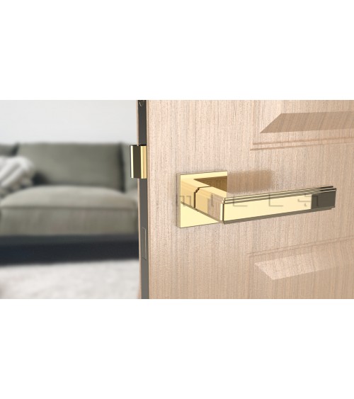 Polished gold RAFLESIA door handle designer handle