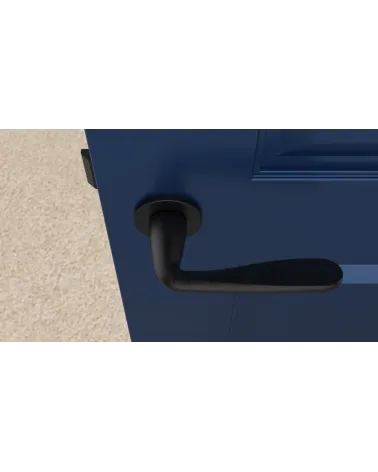 HIACYNTA contemporary door handle design handle top view mounted on a door