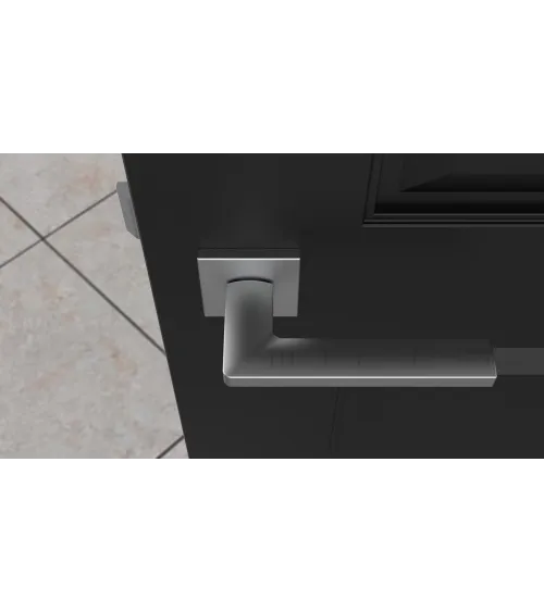 Satin chrome door handle PYROLA design hardware
