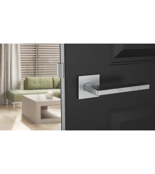Satin chrome door handle PYROLA design hardware