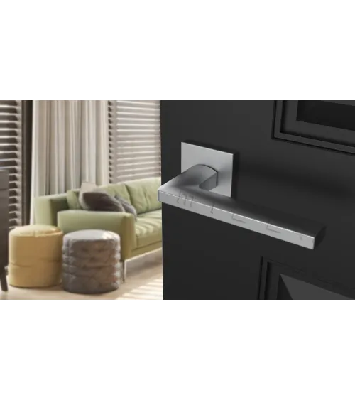 Satin chrome door handle PYROLA design hardware