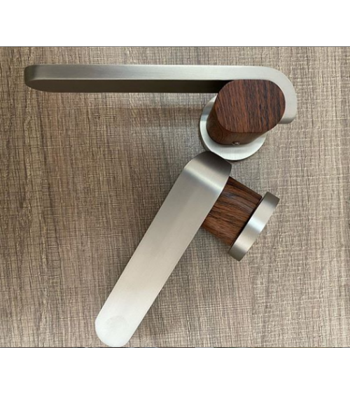 Roll WC door handle, very chic wood effect - designer hardware