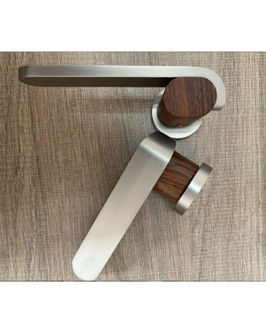 Roll door handle WC, very chic wood effect - designer hardware
