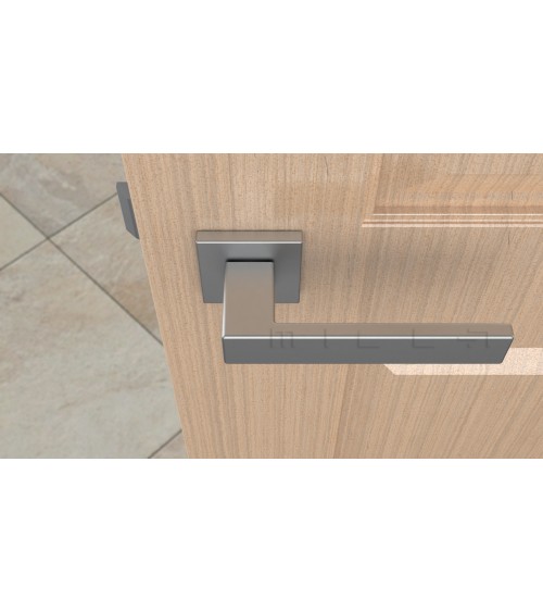 Satin chrome PINA door handle design handle