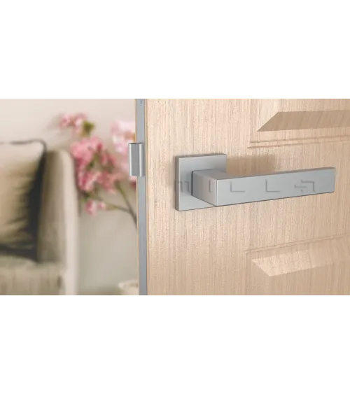 Satin chrome PINA door handle design handle
