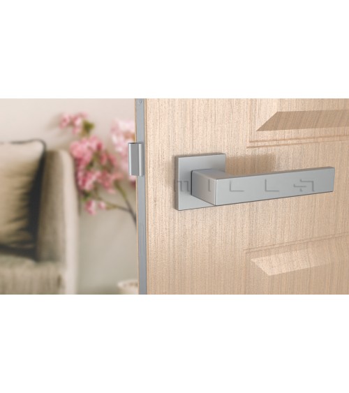 Satin chrome PINA door handle design handle