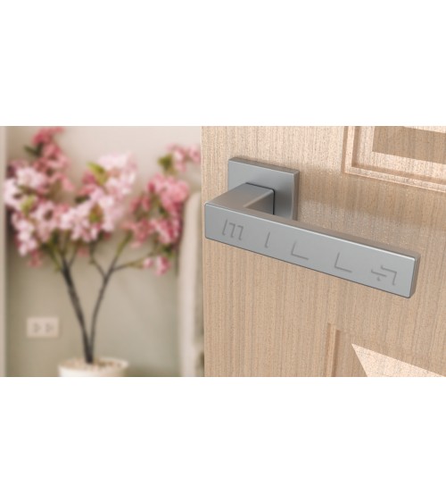 Satin chrome PINA door handle design handle