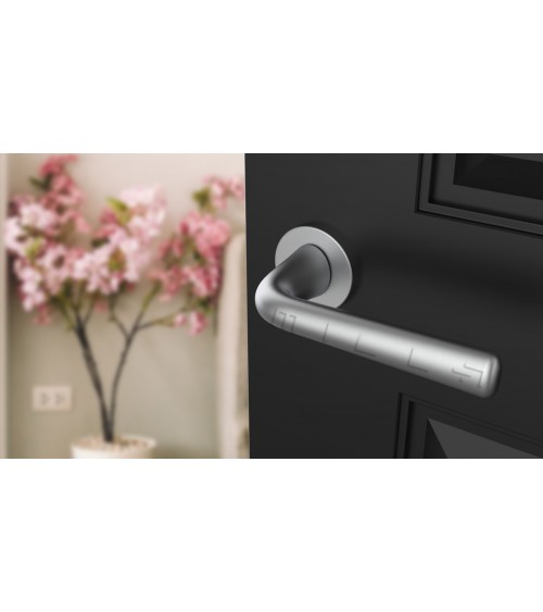 Satin chrome TULIPA interior door handle design