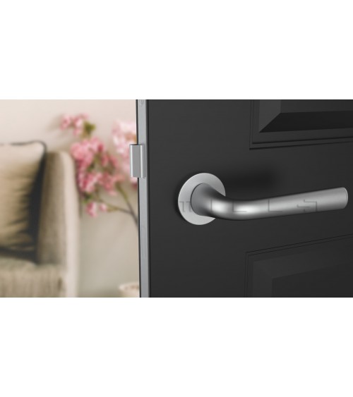 Satin chrome TULIPA interior door handle design