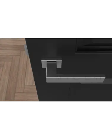 PINA door handle design handle colour 1 top view mounted on a door