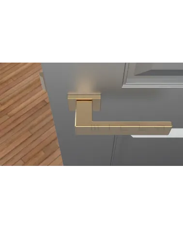 PINA modern design door handle top view mounted on a door