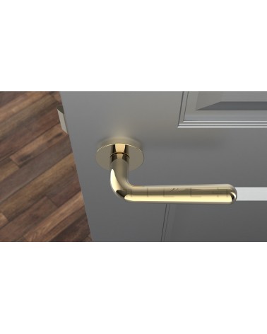 Retro IRGA design door handle colour 5 mounted on a door