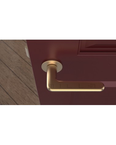 LIRA Modern door handle design handle top view mounted on a door