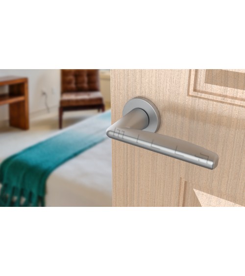 Satin chrome door handle LUNA designer handle