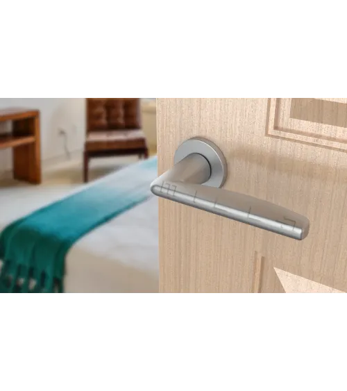 Satin chrome door handle LUNA designer handle