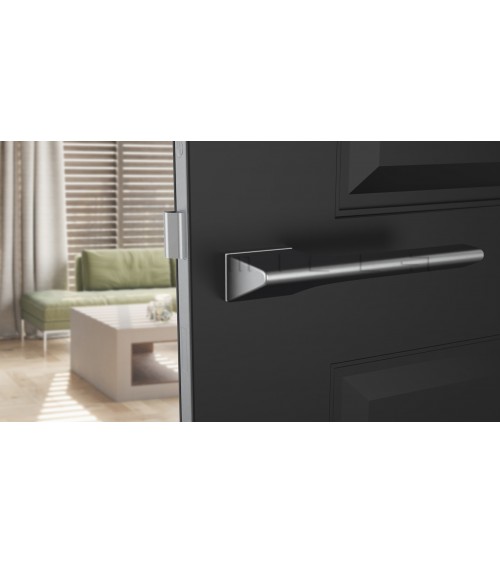 Satin chrome door handle LUPINA designer handle