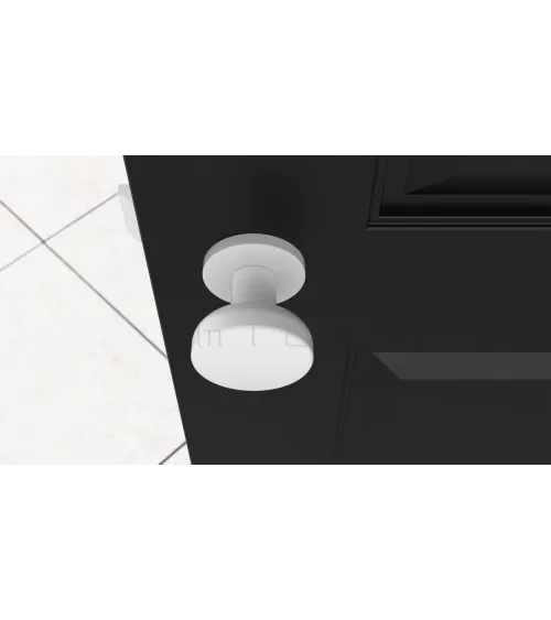 White MESA round mobile door knob - designer handle
