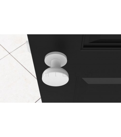 White MESA round mobile door knob - designer handle