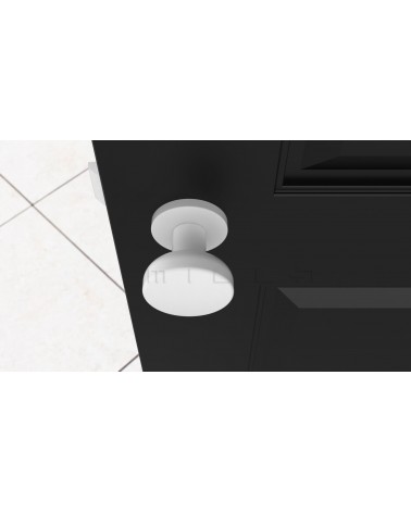 White door knob MESA Round mobile - designer handle