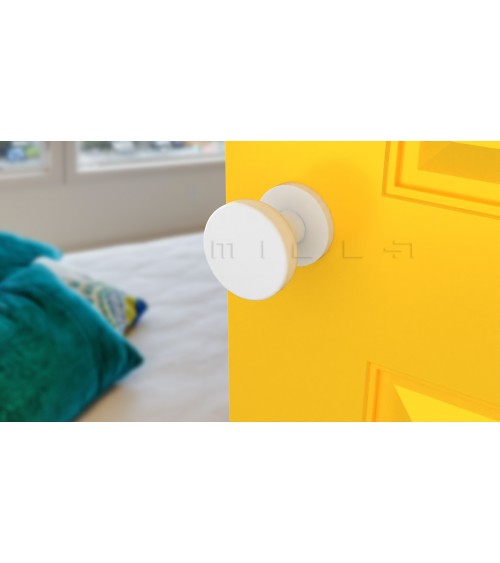 White MESA round mobile door knob - designer handle