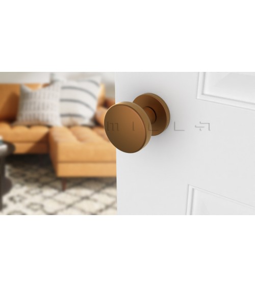 Black MESA Round movable door knob - designer handle