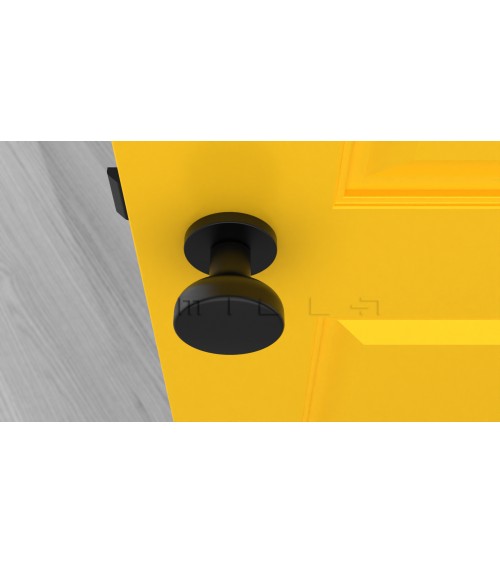 Black MESA Round mobile door knob - designer handle