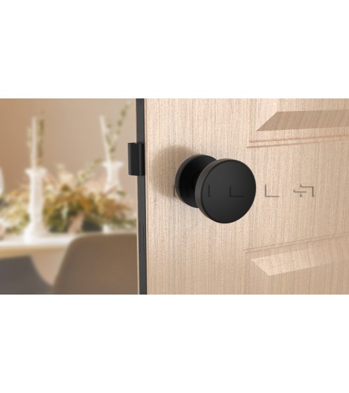 Black MESA Round mobile door knob - designer handle