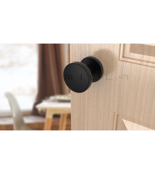 Black MESA Round mobile door knob - designer handle