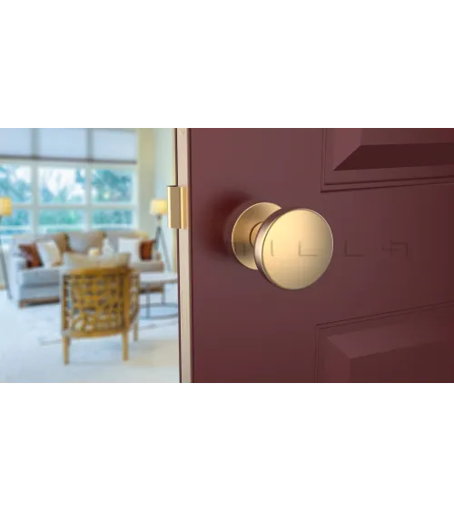 Black MESA Round movable door knob - designer handle