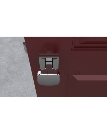 Polished chrome KIAMA square door knob - designer handle