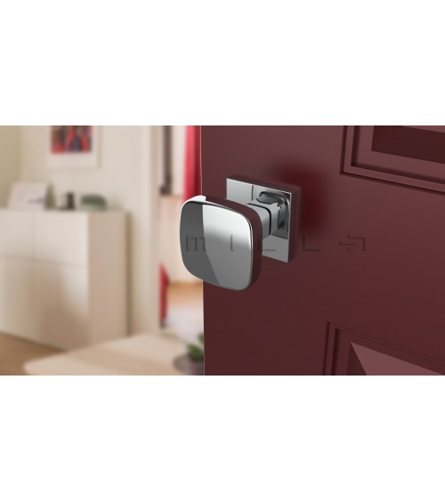 Black KIAMA square door knob - designer handle