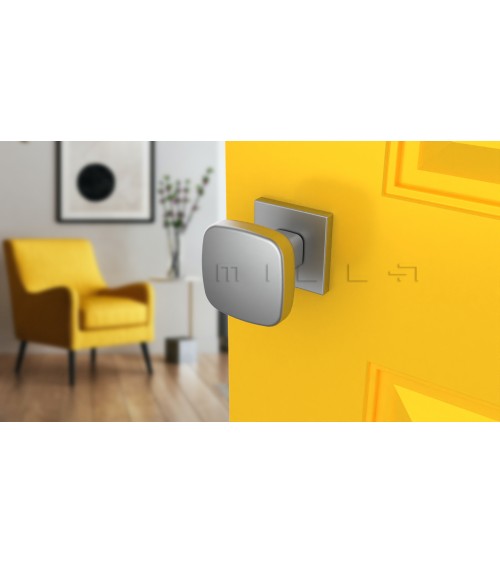Black KIAMA square door knob - designer handle