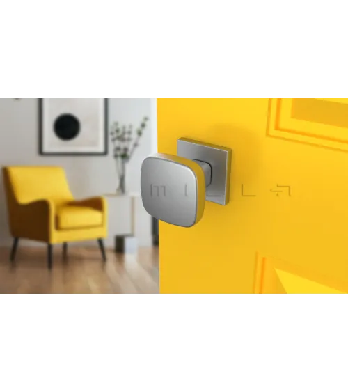 Black KIAMA square door knob - designer handle