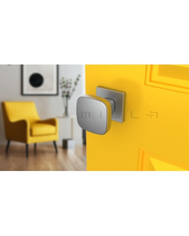 Brushed Chrome KIAMA square door knob - designer handle
